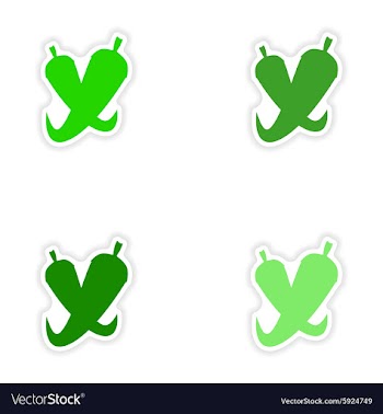 Assembly realistic sticker design on paper pepper vector image