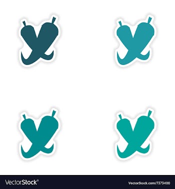 Assembly realistic sticker design on paper pepper vector image