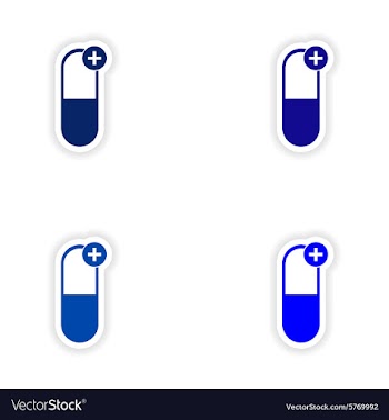 Assembly realistic sticker design on paper pills vector image