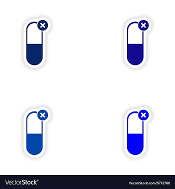 Assembly realistic sticker design on paper pills vector image