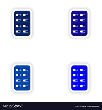 Assembly realistic sticker design on paper pills vector image