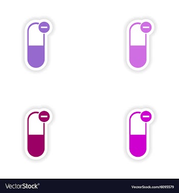 Assembly realistic sticker design on paper pills vector image