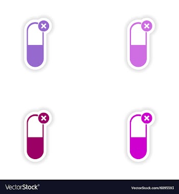 Assembly realistic sticker design on paper pills vector image
