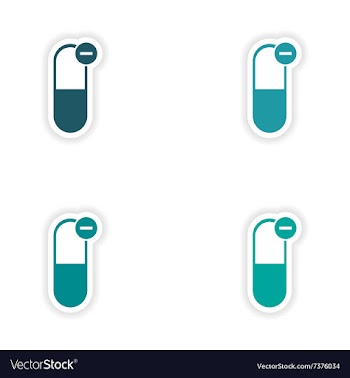 Assembly realistic sticker design on paper pills vector image