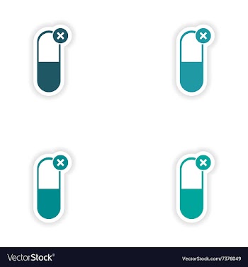 Assembly realistic sticker design on paper pills vector image