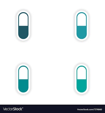 Assembly realistic sticker design on paper pills vector image