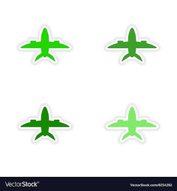 Assembly realistic sticker design on paper planes vector image