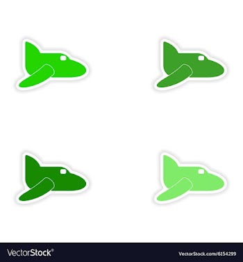 Assembly realistic sticker design on paper planes vector image