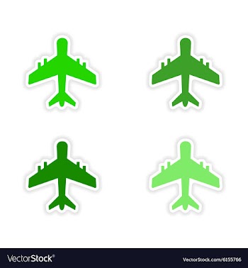 Assembly realistic sticker design on paper planes vector image