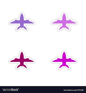 Assembly realistic sticker design on paper planes vector image