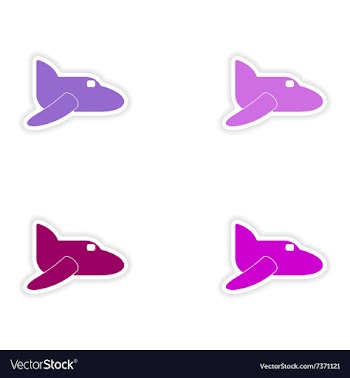 Assembly realistic sticker design on paper planes vector image