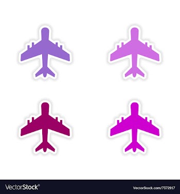 Assembly realistic sticker design on paper planes vector image