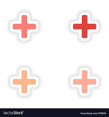 Assembly realistic sticker design on paper plus vector image
