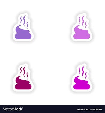 Assembly realistic sticker design on paper poop vector image