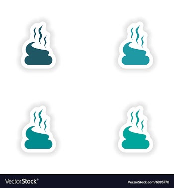 Assembly realistic sticker design on paper poop vector image