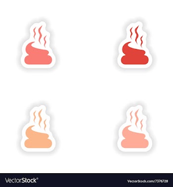 Assembly realistic sticker design on paper poop vector image