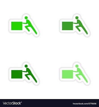 Assembly realistic sticker design on paper porters vector image