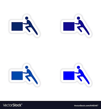 Assembly realistic sticker design on paper porters vector image