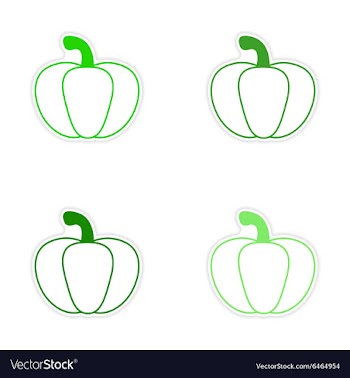 Assembly realistic sticker design on paper pumpkin vector image