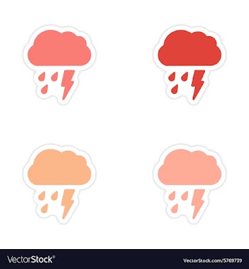 Assembly realistic sticker design on paper rain vector image