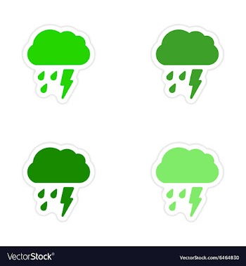 Assembly realistic sticker design on paper rain vector image