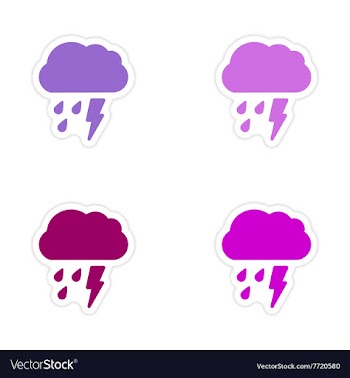 Assembly realistic sticker design on paper rain vector image