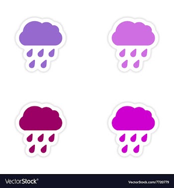 Assembly realistic sticker design on paper rain vector image
