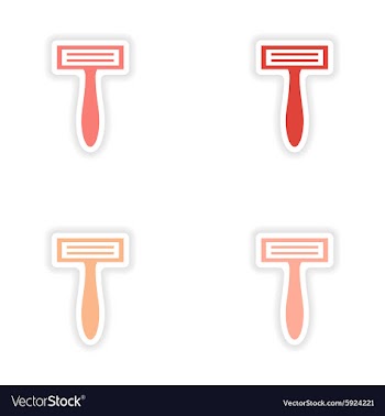 Assembly realistic sticker design on paper razor vector image