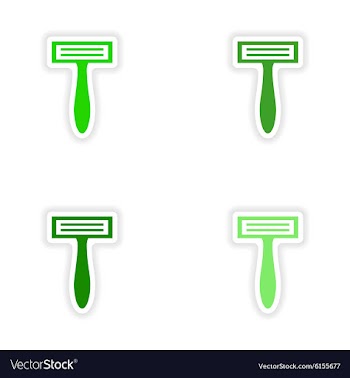 Assembly realistic sticker design on paper razor vector image