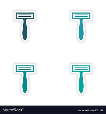 Assembly realistic sticker design on paper razor vector image