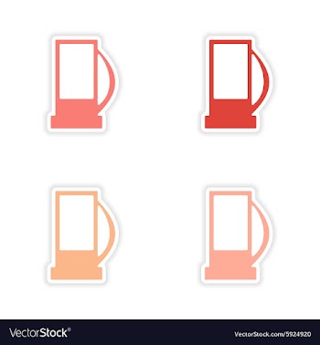 Assembly realistic sticker design on paper refill vector image