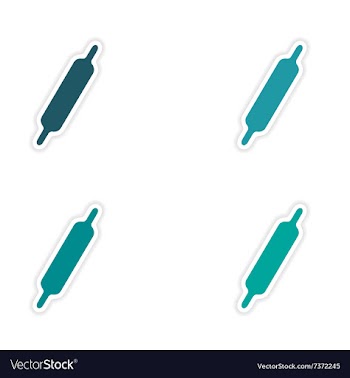 Assembly realistic sticker design on paper rolling vector image