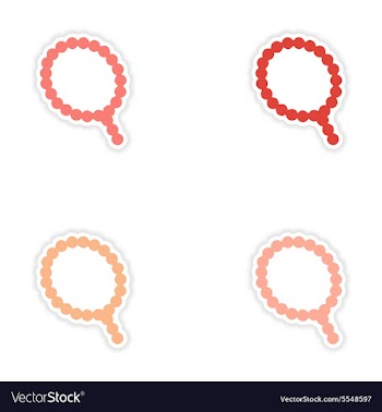 Assembly realistic sticker design on paper rosary vector image