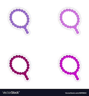 Assembly realistic sticker design on paper rosary vector image