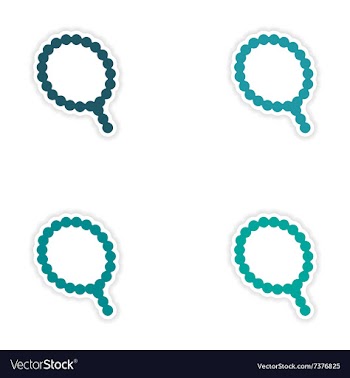 Assembly realistic sticker design on paper rosary vector image