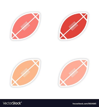 Assembly realistic sticker design on paper rugby vector image