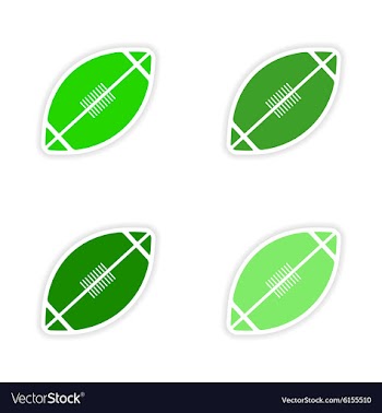 Assembly realistic sticker design on paper rugby vector image