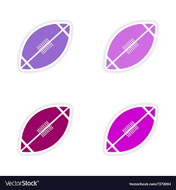 Assembly realistic sticker design on paper rugby vector image