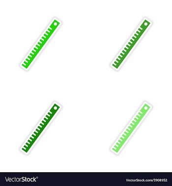 Assembly realistic sticker design on paper ruler vector image