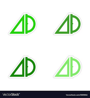Assembly realistic sticker design on paper ruler vector image