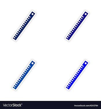Assembly realistic sticker design on paper ruler vector image