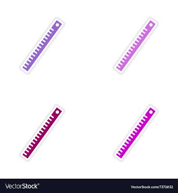 Assembly realistic sticker design on paper ruler vector image
