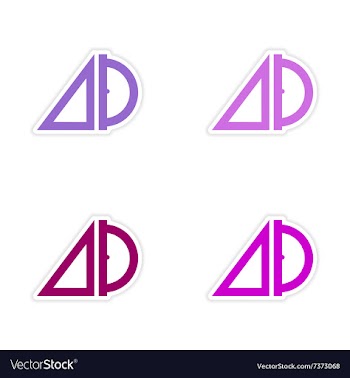 Assembly realistic sticker design on paper ruler vector image