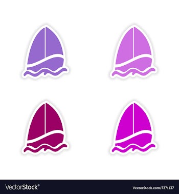 Assembly realistic sticker design on paper sailer vector image
