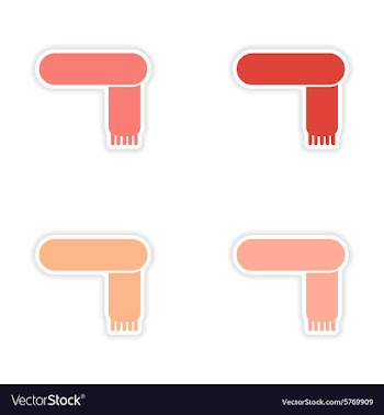 Assembly realistic sticker design on paper scarf vector image