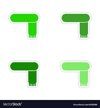 Assembly realistic sticker design on paper scarf vector image