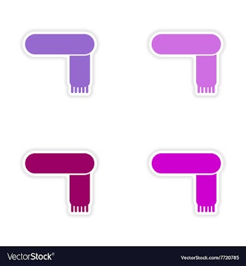Assembly realistic sticker design on paper scarf vector image