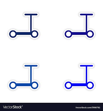 Assembly realistic sticker design on paper scooter vector image