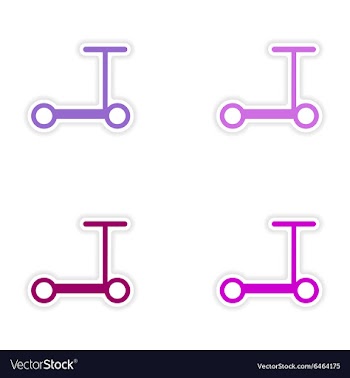 Assembly realistic sticker design on paper scooter vector image