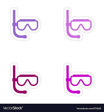 Assembly realistic sticker design on paper scuba vector image